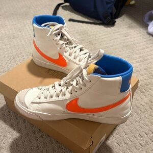 Nike Cream and Orange Blazers with Blue Accents